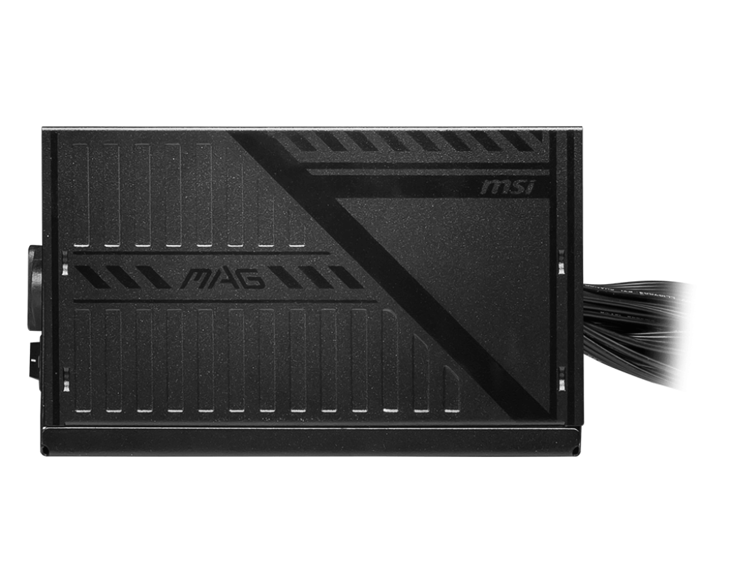 MSI MAG A500DN POWER SUPPLY 500W 80 PLUS, 120mm Fan , Industrial Level Protection With OCP, OVP, OPP, SCP , Active PFC Design , Flat Cable Equipment – BLACK