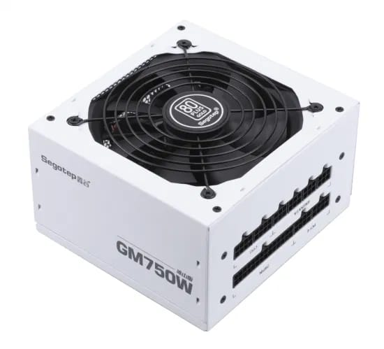 Segotep GM750W 750W Power Supply, 80 Plus Gold Full Modular PCIe 5.0 & ATX 3.0 Gaming PSU For NVIDIA RTX 20/30/40 Series & AMD GPU, 120mm Silent FDB Fan – WHITE