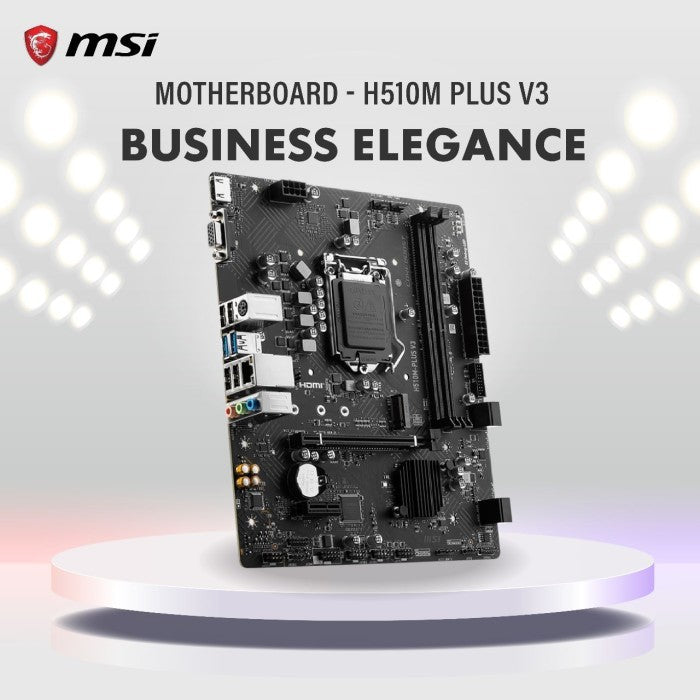 MSI H510M PLUS V3 MOTHERBOARD , Supports Up To10th Gen Intel ONLY, Micro-ATX 64GB 2933MHz DDR4 Memory , Core Boost Technology, Memory Boost & Audio Boost , Armored PCIe Slot