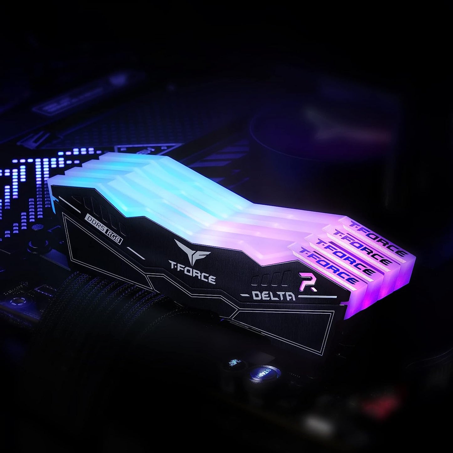 TEAMGROUP T-Force Delta RGB DDR5 Ram Kit 32GB (2x16GB) 5600MHz PC5-44800 CL32 Desktop Memory Module Ram For 600 700 Series Chipset XMP 3.0 Ready Black – FF3D532G5600HC32DC01