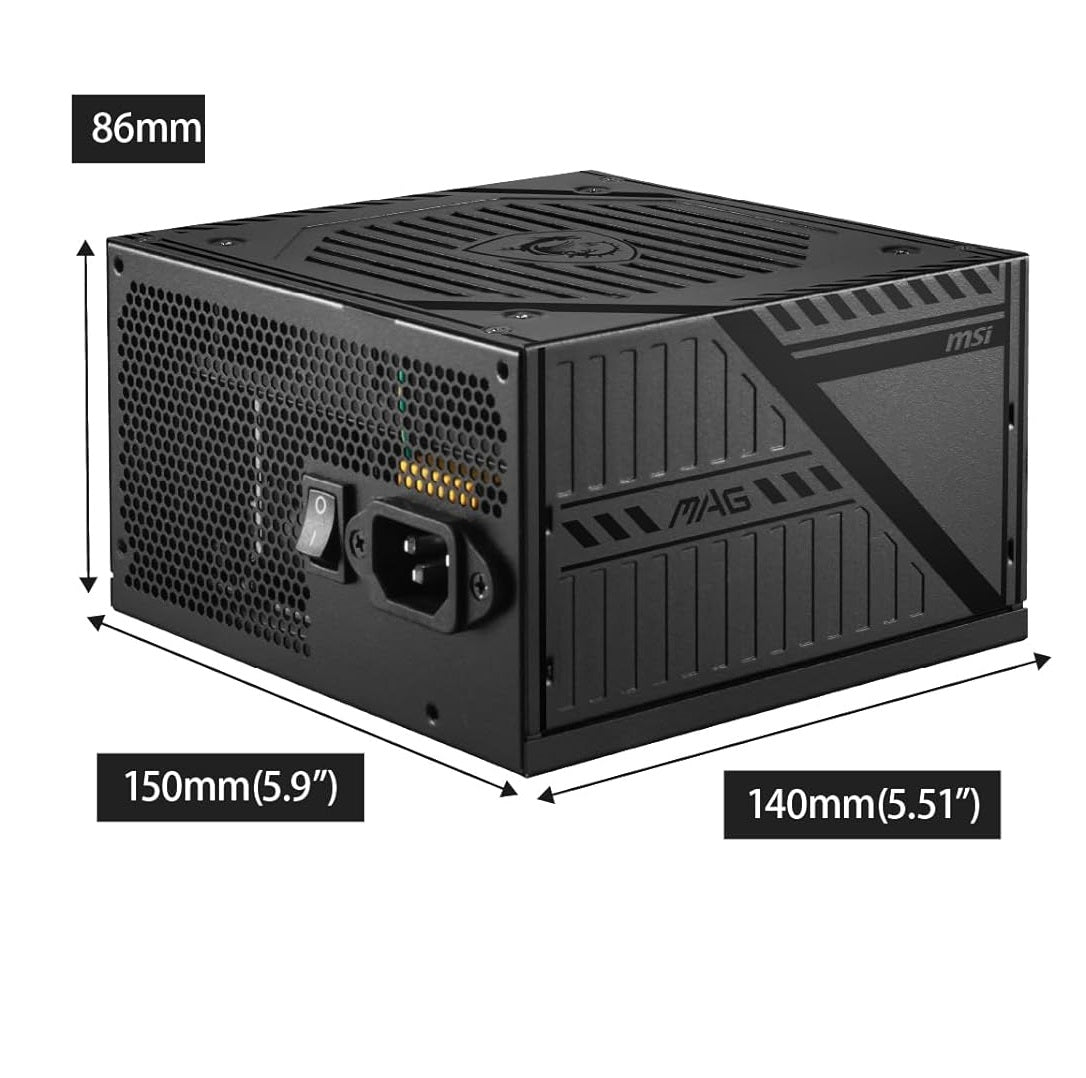 MSI MAG A650BNL Power Supply 650W , 80 PLUS Non-Modular , 120mm Hydro Bearing Fan , Flat Cable Equipment , Active PFC Design , OCP OVP OPP SCP Protection – BLACK