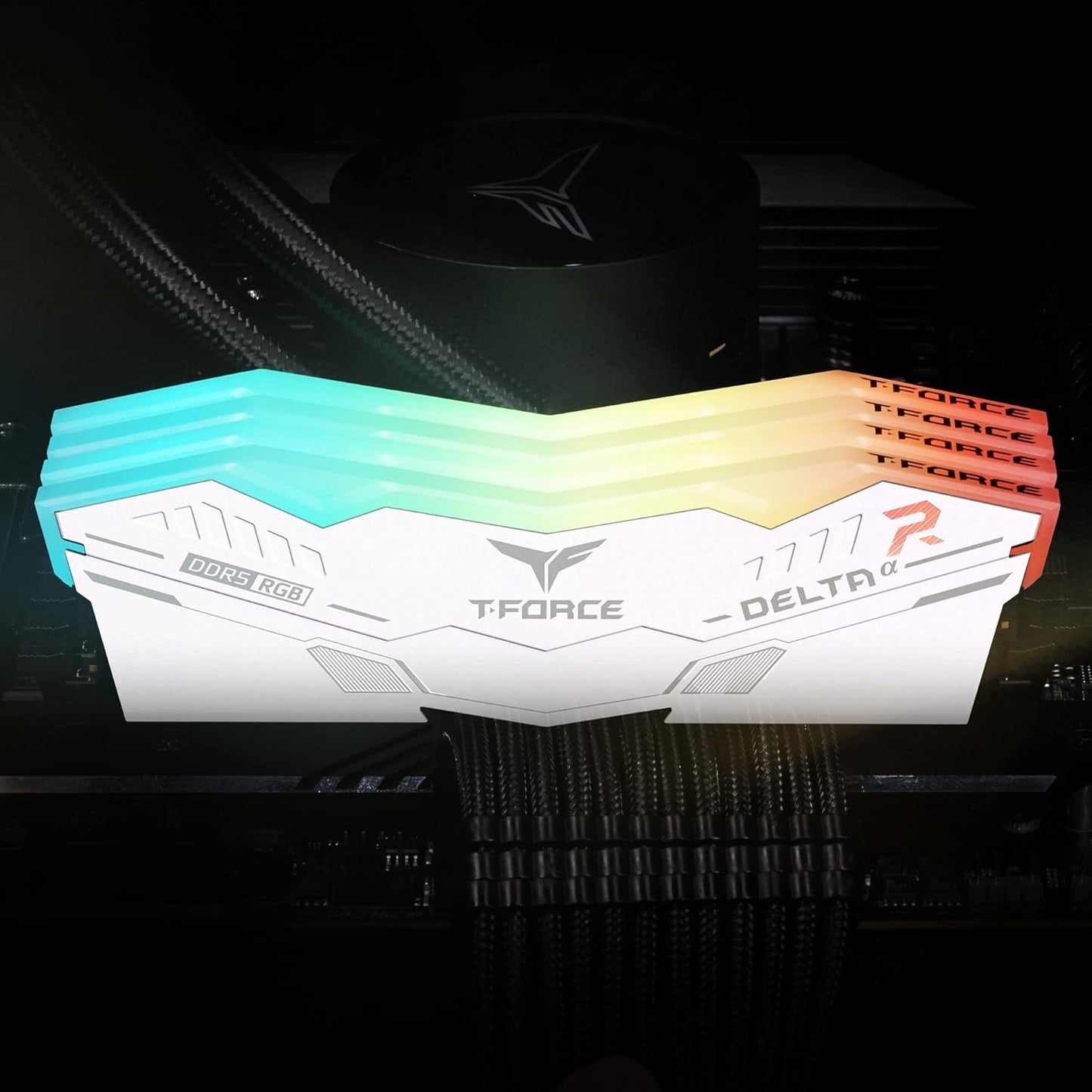 TEAMGROUP T-FORCE DELTA Alpha RGB DDR5 Ram 32GB Kit (2x16GB) 5600MHz CL40 1.2V AMD Expo Compatible Desktop Memory Module Ram – White – FF8D532G5600HC40BDC01