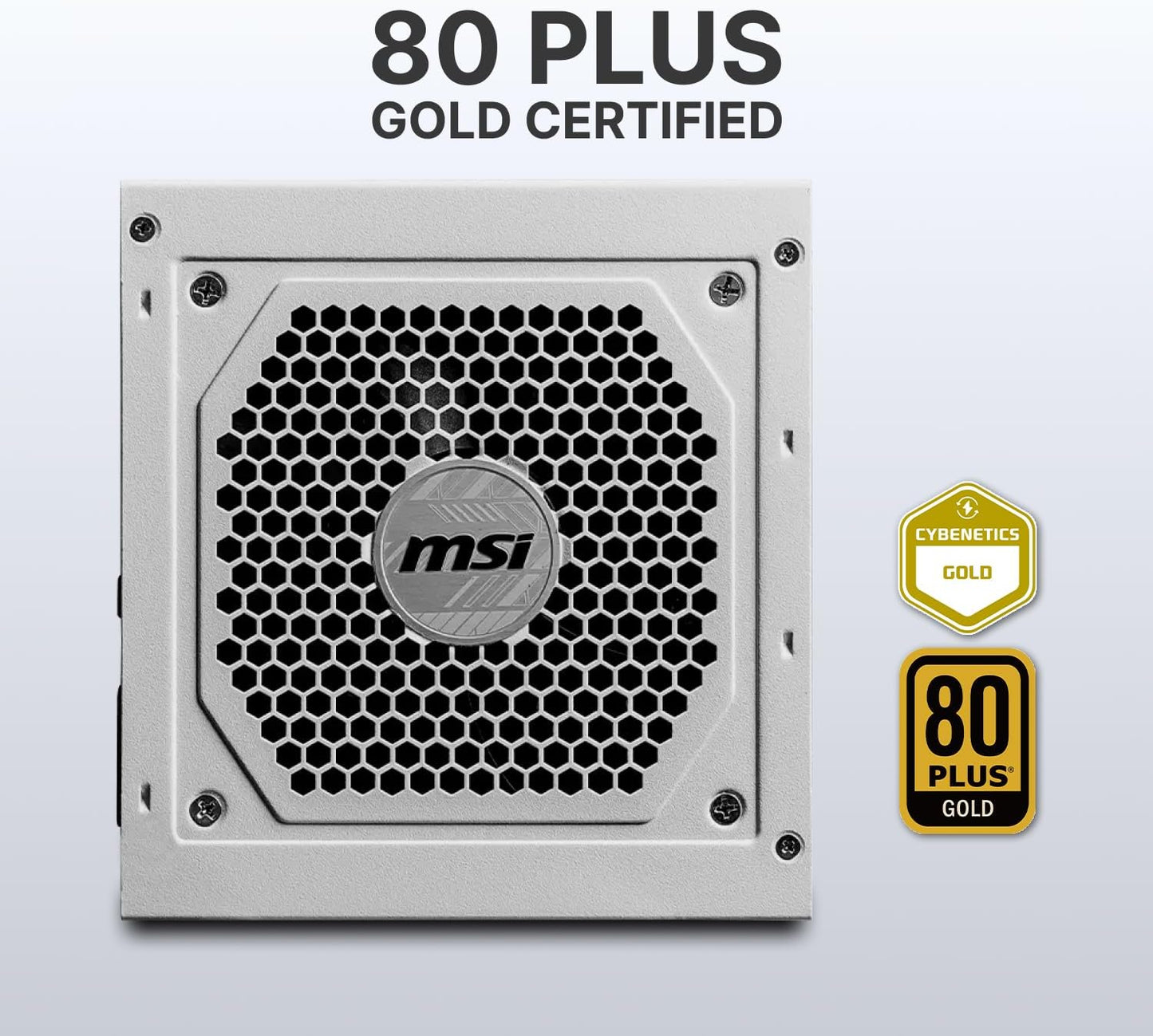 MSI MAG 850GL PCIE 5 White Gaming Power Supply – Full Modular – 80 Plus Gold Certified 850W – Compact Size – ATX PSU
