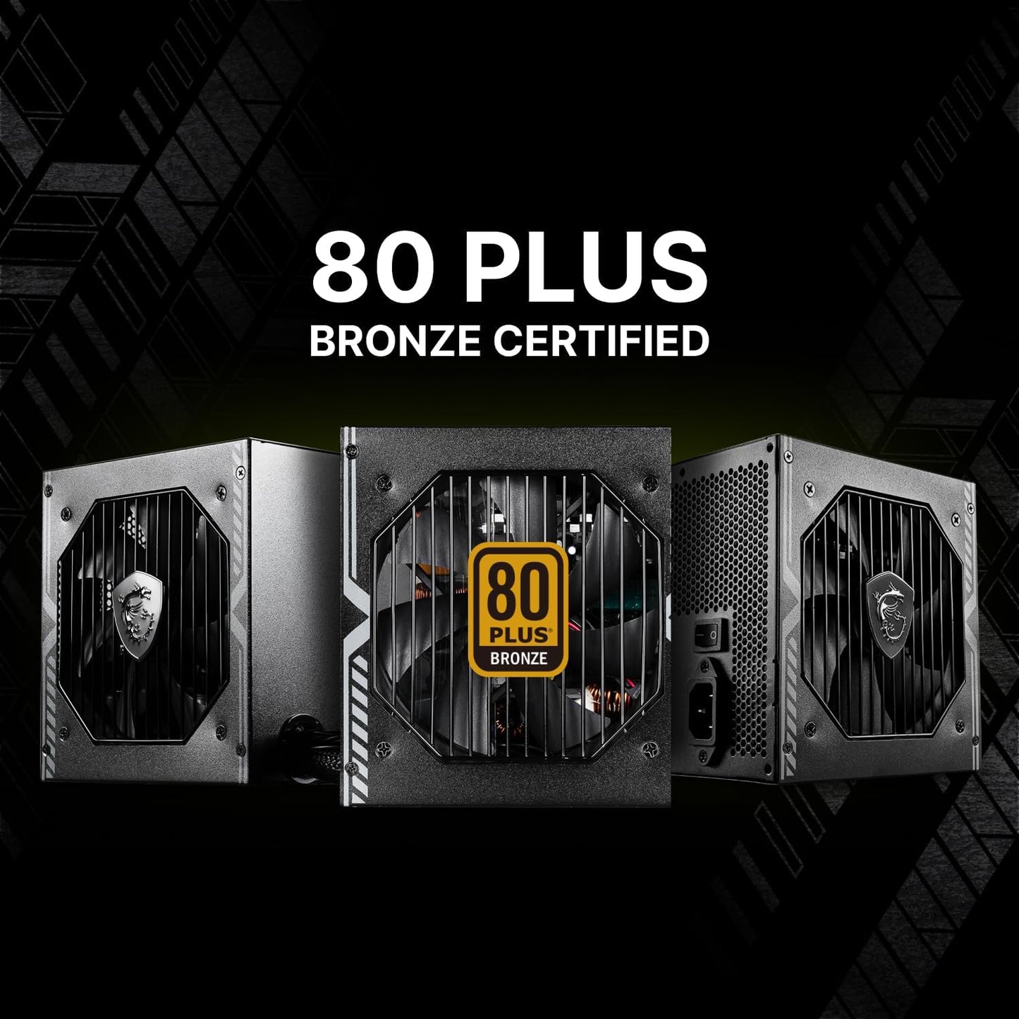 MSI MAG A750BN PCIE 5 Gaming Power Supply – PCIE 5.0 Ready – 80 Plus Bronze Certified 750w – 120mm Fan – Active PFC DC To DC Power Design – ATX PSU – BLACK