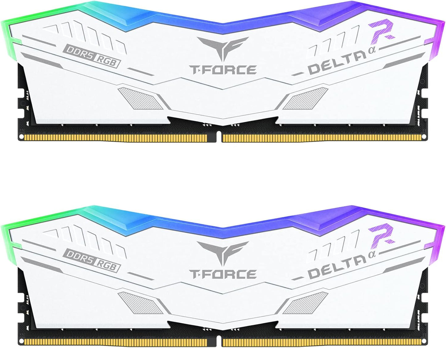 TEAMGROUP T-FORCE DELTA Alpha RGB DDR5 Ram 32GB Kit (2x16GB) 5600MHz CL40 1.2V AMD Expo Compatible Desktop Memory Module Ram – White – FF8D532G5600HC40BDC01