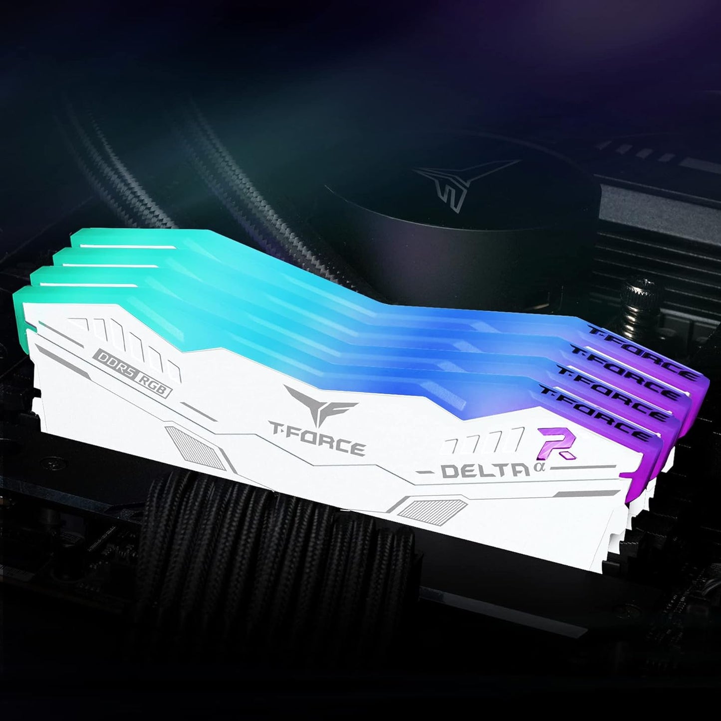 TEAMGROUP T-FORCE DELTA Alpha RGB DDR5 Ram 32GB Kit (2x16GB) 5600MHz CL40 1.2V AMD Expo Compatible Desktop Memory Module Ram – White – FF8D532G5600HC40BDC01