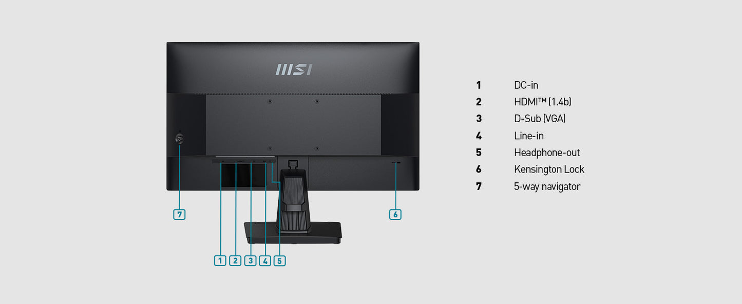 MSI PRO MP251 24.5-Inch IPS 1920 X 1080 (FHD) Computer Monitor, 100Hz, Adaptive-Synch, HDMI, VGA Port, VESA Mountable, Tilt, Speaker, 1ms, Black