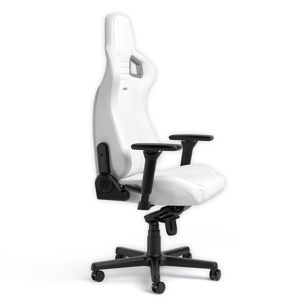 EPIC WHITE EDITION; High-Tech Vinyl ; NOBLECHAIRS GAMING CHAIR ; FULLY ADJUSTABLE PARTS “AWARD WINNING”