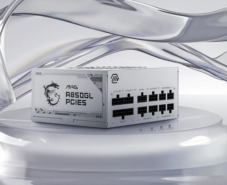 MSI MAG 850GL PCIE 5 White Gaming Power Supply – Full Modular – 80 Plus Gold Certified 850W – Compact Size – ATX PSU