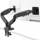 Dual Monitor Desk Mount Stand Gas Spring 360 Degree Full Rotation ; Computer Monitor Arm For Two Screens 17″ – 27″ Inch With 2~9 Kg Load Capacity For Each Display ;  F160