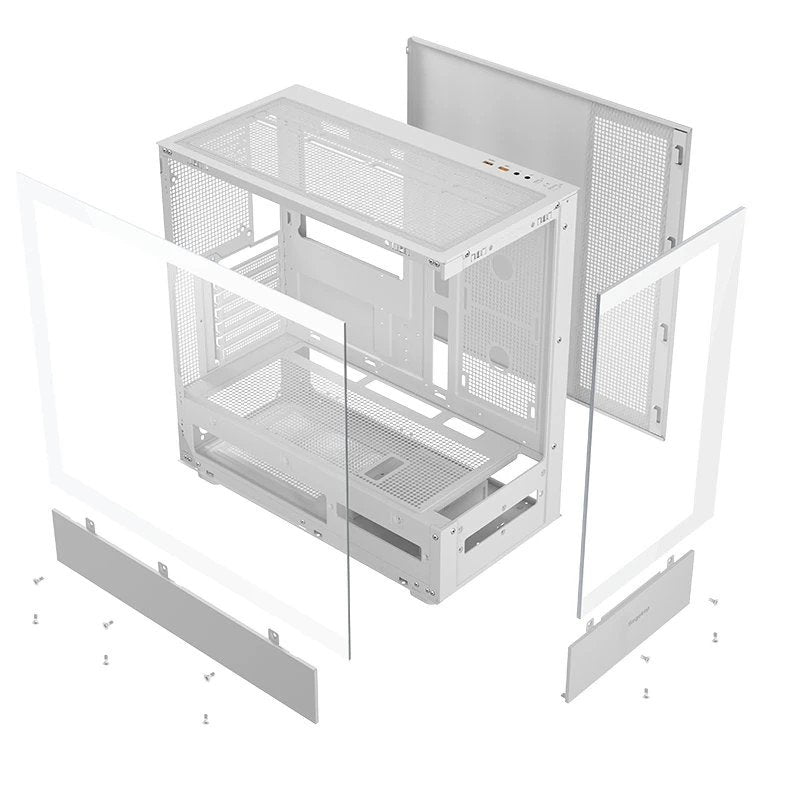 Segotep Endura Pro+ PC Gaming Case (E-ATX / ATX / M-ATX / ITX Supported) 436mm*230mm*456mm , Tempered Glass , Supports Up To 360mm Radiators , No Build-In Fans – White