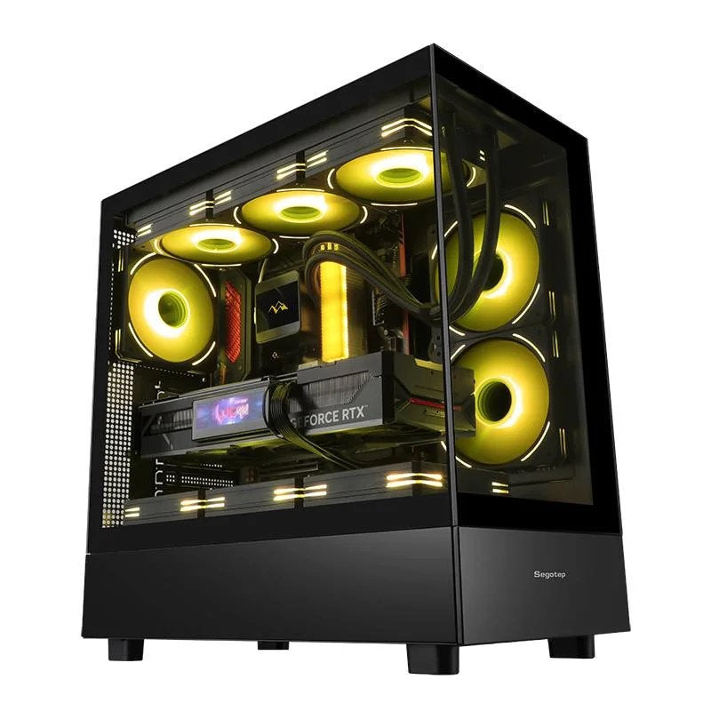 Segotep Endura Pro+ PC Gaming Case (E-ATX / ATX / M-ATX / ITX Supported) 436mm*230mm*456mm , Tempered Glass , Supports Up To 360mm Radiators , No Build-In Fans – White