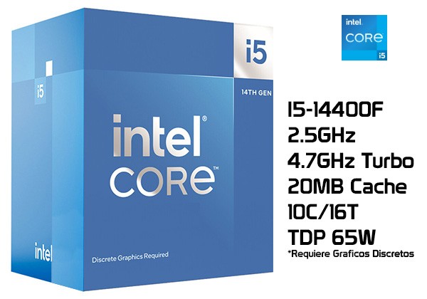 Intel Core I5-14400F CPU Raptor Lake Refresh Desktop Processor 10 Cores (6 P-Cores + 4 E-Cores) Up To 4.7 GHz LGA1700 – TRAY – NO BOX