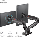 Dual Monitor Desk Mount Stand Gas Spring 360 Degree Full Rotation ; Computer Monitor Arm For Two Screens 17″ – 27″ Inch With 2~9 Kg Load Capacity For Each Display ;  F160