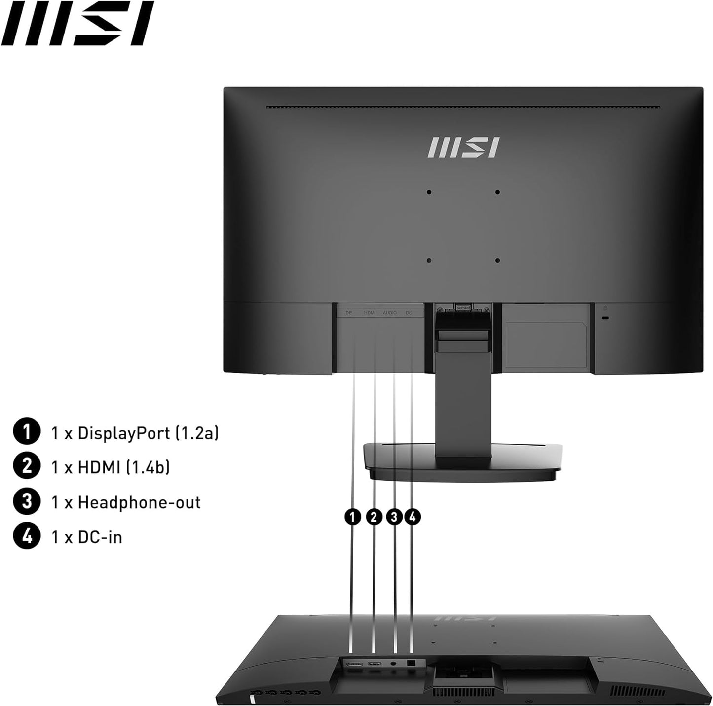 MSI PRO MP243X 24 Inch 100 Hz 1ms IPS FHD Flat Screen , Blue Light Reduction, 3W Built-In Speakers , Seamless Connectivity For The Programming, Coding & Website Design Workspace