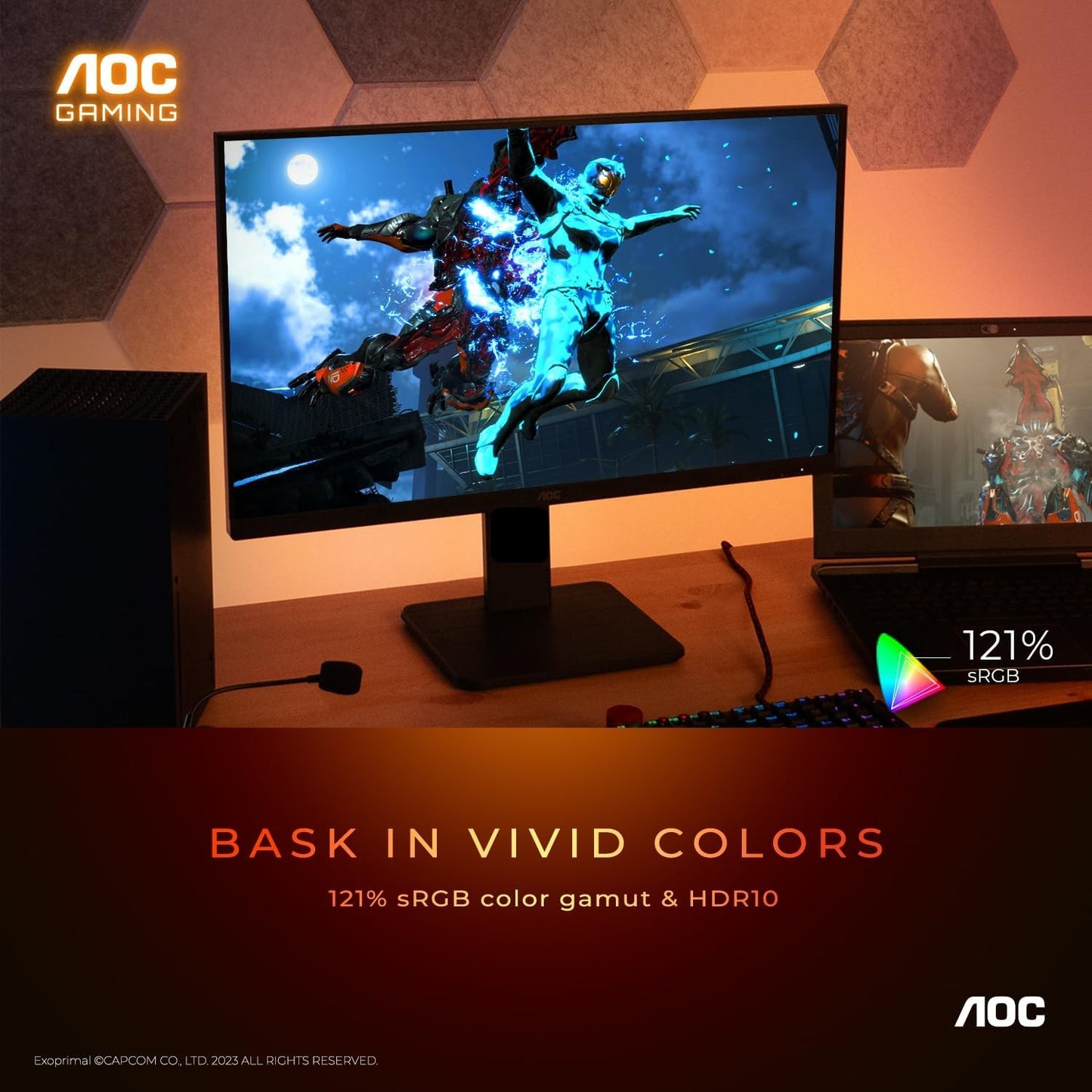 AOC 27G15N 27″ Gaming Monitor, Full HD 1920×1080, 180Hz 1ms, 1x HDMI 2.0, 1x Display Port, AMD FreeSync, HDR10, Pivot & Height Adjustable, Console Gaming Ready, Xbox PS5 Switch