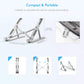 Ultra Compact Laptop Riser Stand | 6 Levels Of Height Adjustable Portable Laptop Holder For Desk | Aluminum Foldable Laptop Riser, Compatible With  ALL Laptops Up To 17.3 Inch Size | Silver