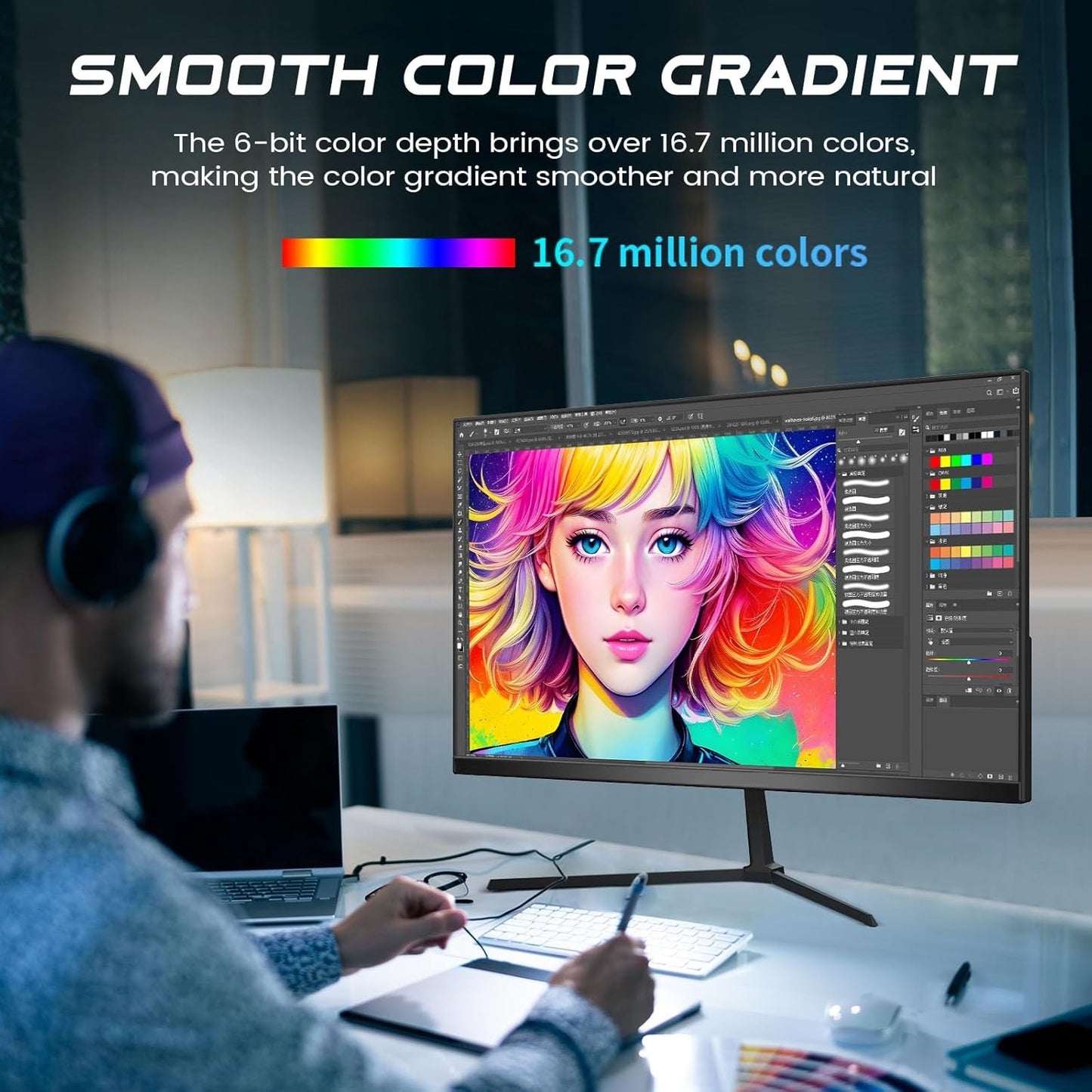 DAHUA B-Series  24” FHD Monitor , 100 Hz Micro Bezel Design VA Panel With 5MS Response , 1920 X 1080p Resolution , VESA , 178° Extra-Wide Viewing , Built-In Speakers , Anti-Blue Light Eye Protection