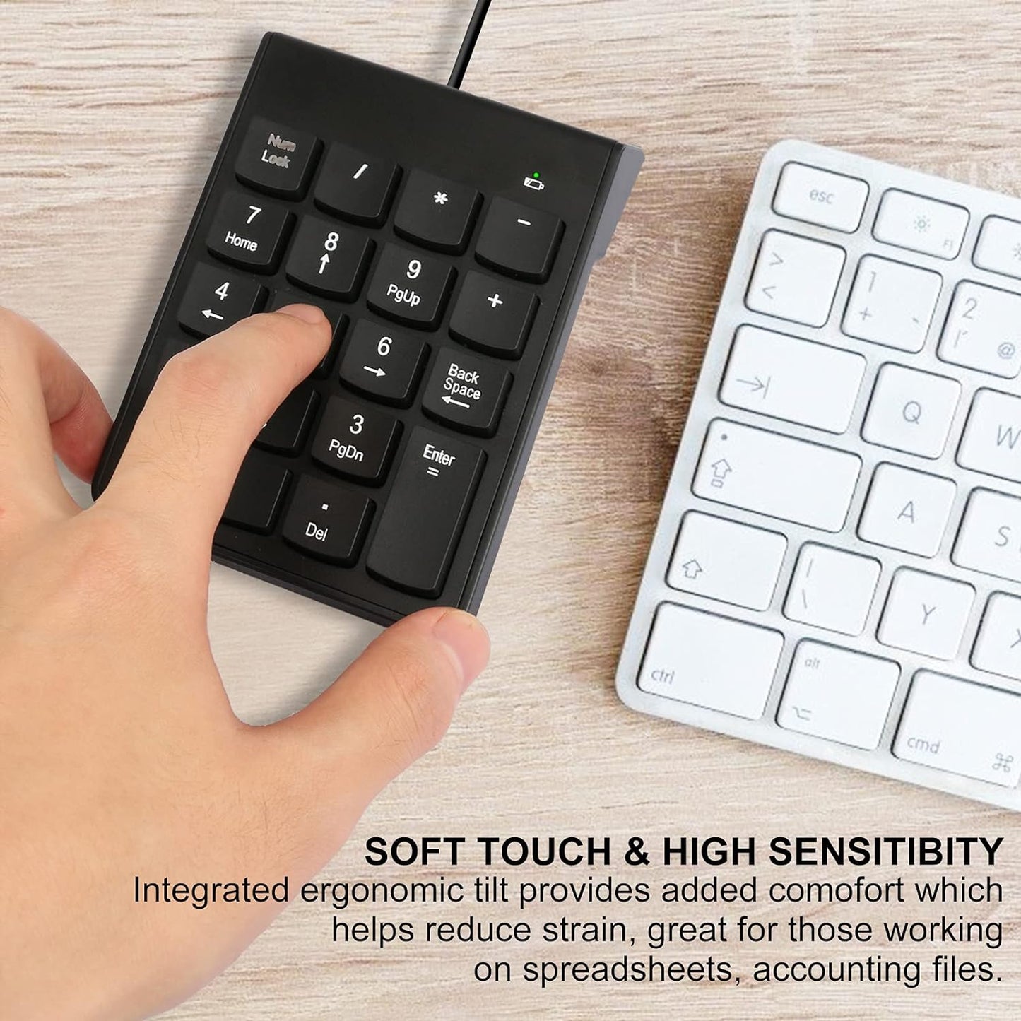 Mini Slim Wired USB Numeric Digital Keyboard Number Pad (18 Keys)