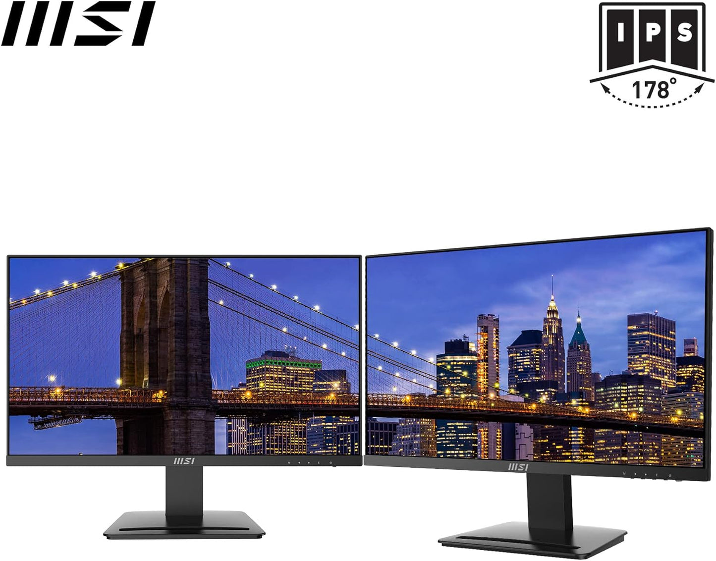 MSI PRO MP243X 24 Inch 100 Hz 1ms IPS FHD Flat Screen , Blue Light Reduction, 3W Built-In Speakers , Seamless Connectivity For The Programming, Coding & Website Design Workspace