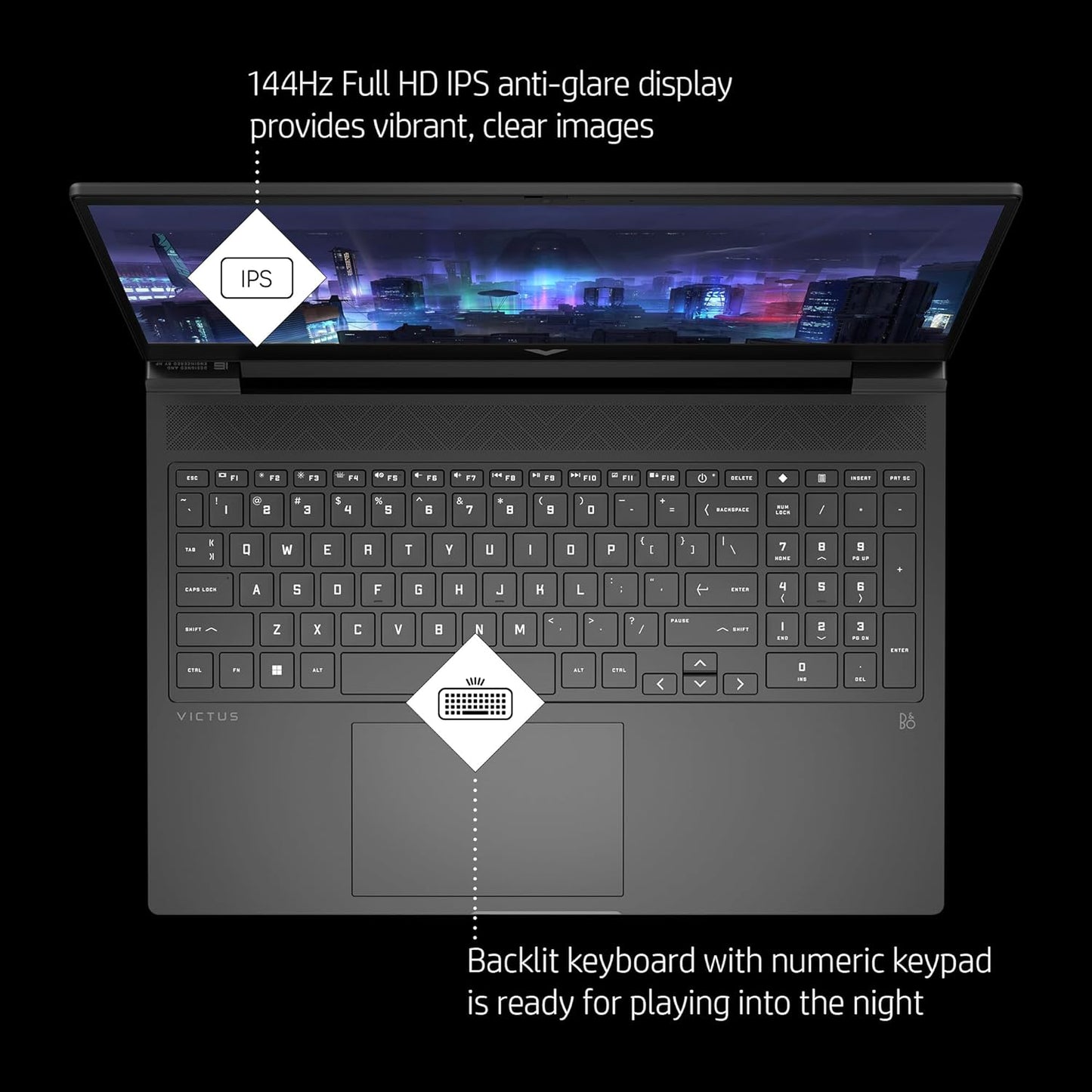 HP Victus 16-R100 Intel Core I7-14700HX RTX 4060 NVIDIA GeForce | 32GB DDR5 RAM | 1TB PCIe SSD |16.1″ FHD 144Hz Display | Wi-Fi 6 | Backlit KB | Windows 11
