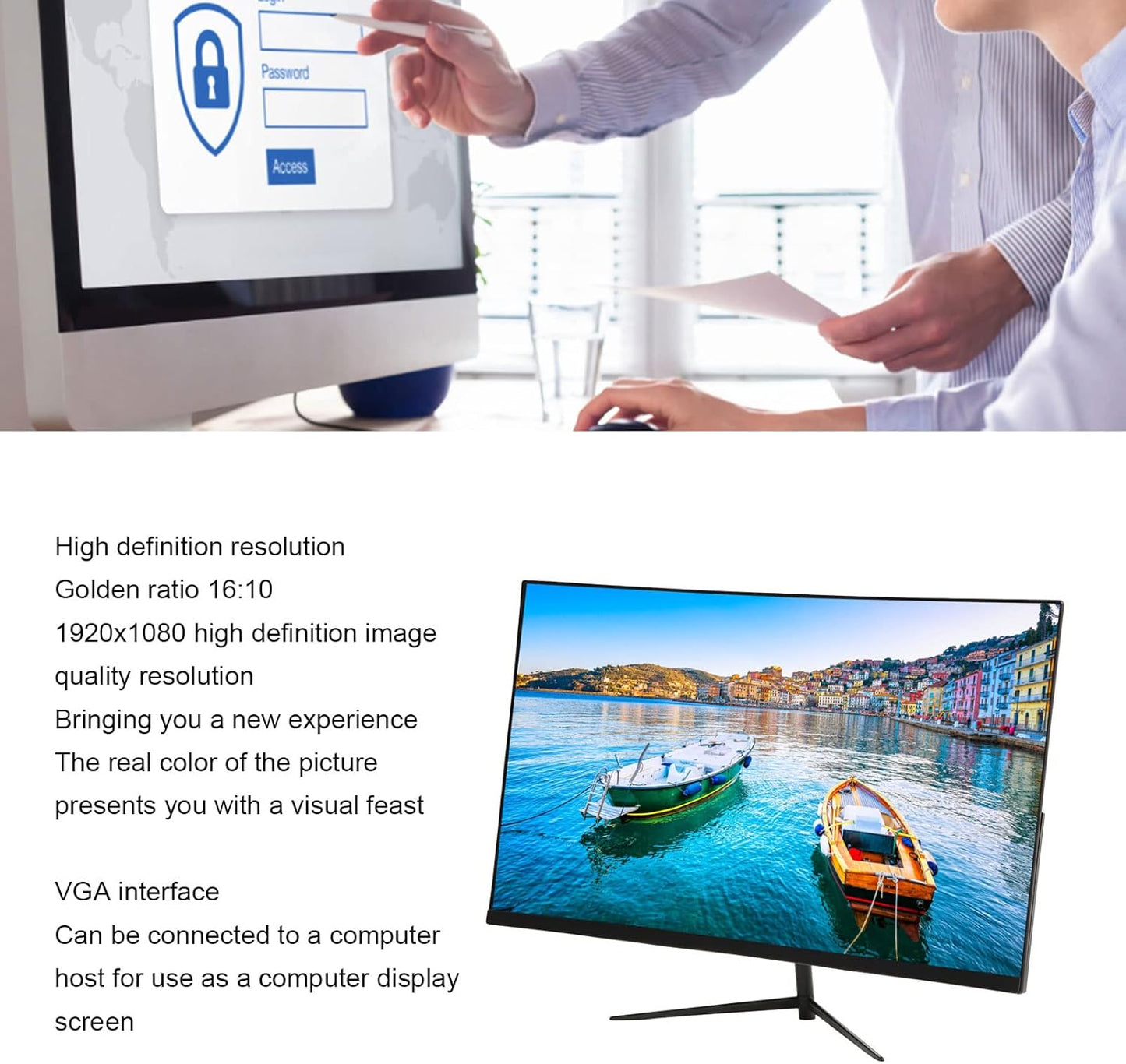 DAHUA B-Series  24” FHD Monitor , 100 Hz Micro Bezel Design VA Panel With 5MS Response , 1920 X 1080p Resolution , VESA , 178° Extra-Wide Viewing , Built-In Speakers , Anti-Blue Light Eye Protection