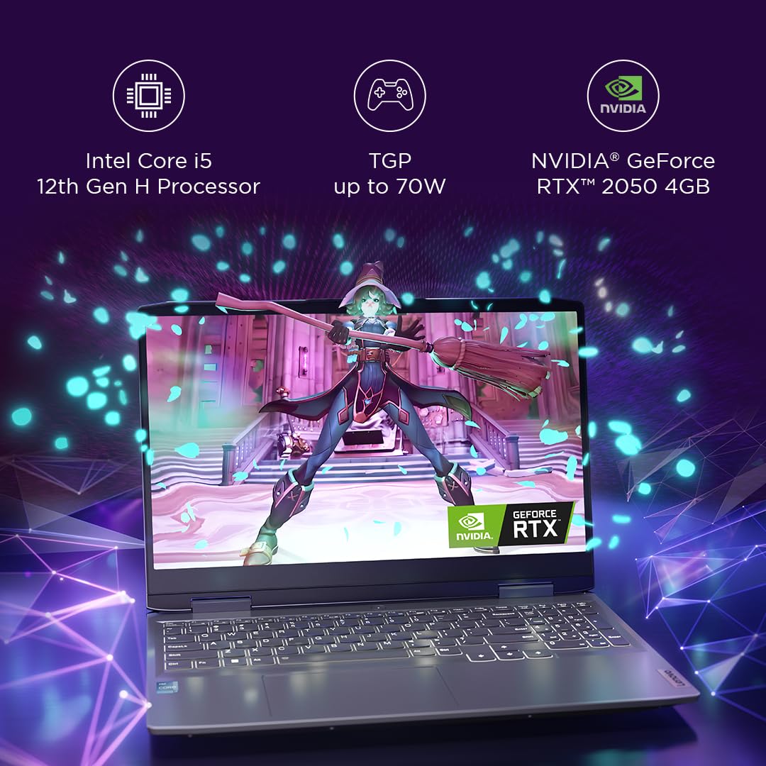 Lenovo LOQ 15IRH8 82XV00UEAK  Intel Core I5-12450H  (8GB DDR5 / 512GB SSD / DOS / NVIDIA RTX 2050 4GB Graphics ) 15.6″ FHD IPS 144Hz 350Nits , KEYBOARD WHITE BACKLIT ENGLISH / With Lenovo M100 RGB Gaming Mouse