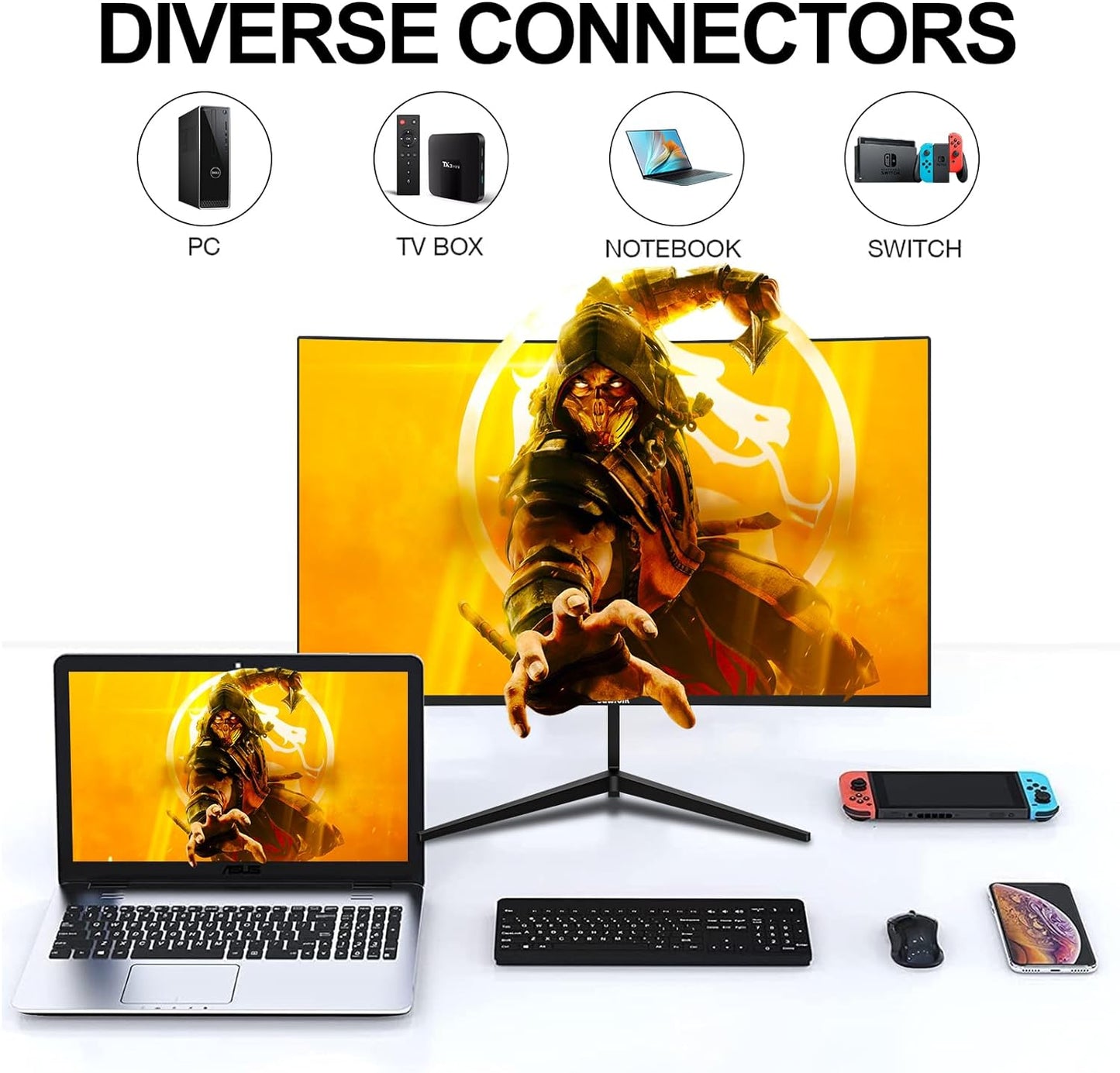DAHUA B-Series  24” FHD Monitor , 100 Hz Micro Bezel Design VA Panel With 5MS Response , 1920 X 1080p Resolution , VESA , 178° Extra-Wide Viewing , Built-In Speakers , Anti-Blue Light Eye Protection