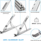 Ultra Compact Laptop Riser Stand | 6 Levels Of Height Adjustable Portable Laptop Holder For Desk | Aluminum Foldable Laptop Riser, Compatible With  ALL Laptops Up To 17.3 Inch Size | Silver