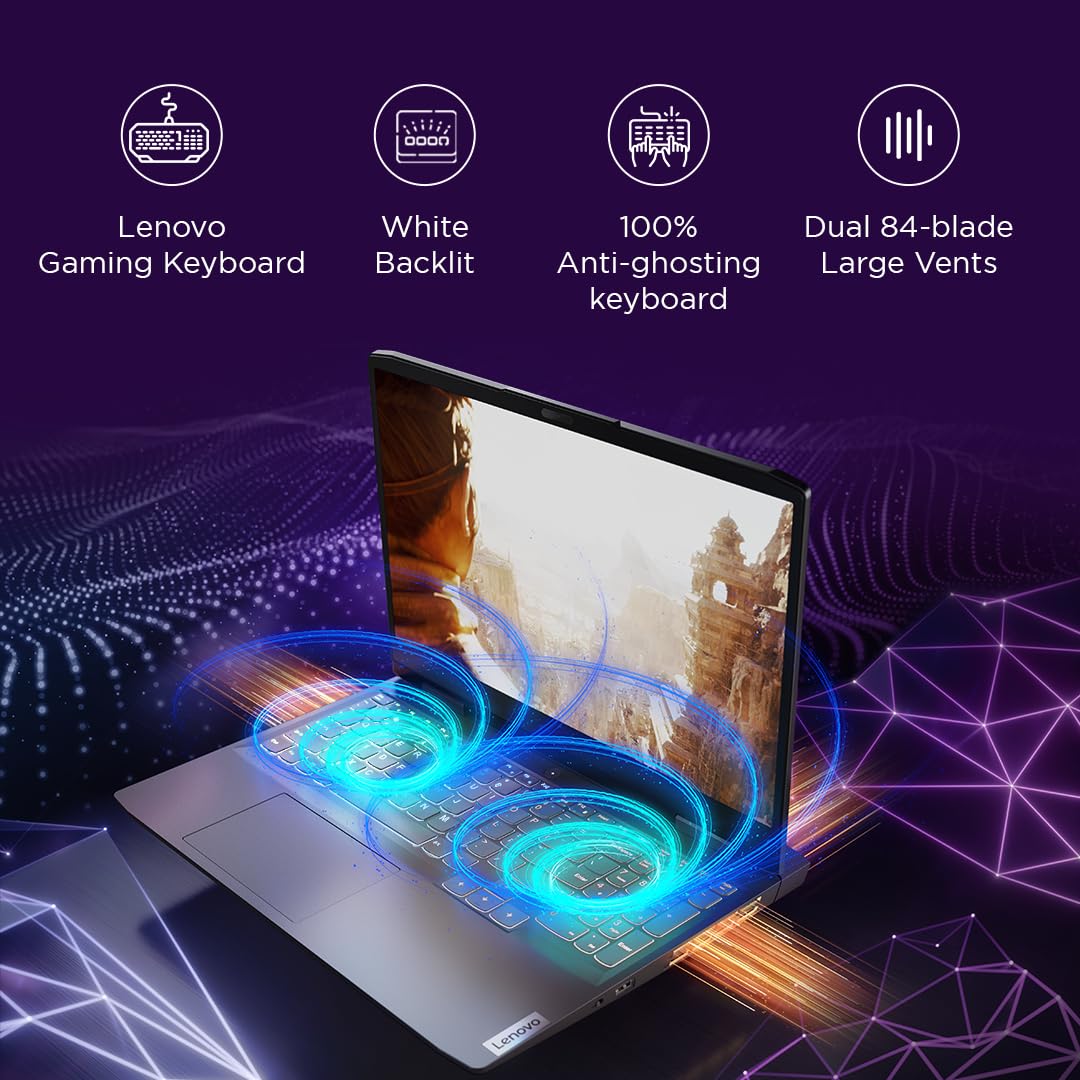 Lenovo LOQ 15IRH8 82XV00UEAK  Intel Core I5-12450H  (8GB DDR5 / 512GB SSD / DOS / NVIDIA RTX 2050 4GB Graphics ) 15.6″ FHD IPS 144Hz 350Nits , KEYBOARD WHITE BACKLIT ENGLISH / With Lenovo M100 RGB Gaming Mouse