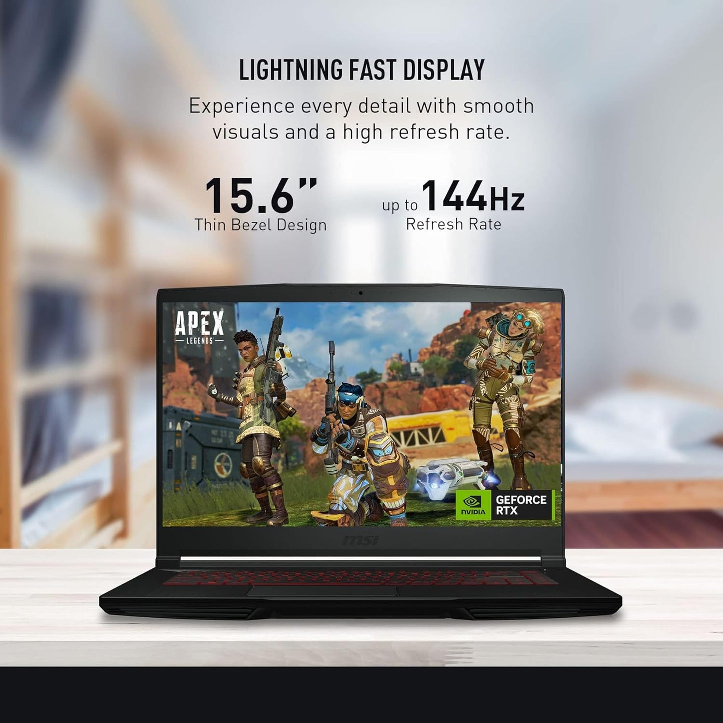 MSI Thin GF63  Intel Core I5-12450H Processor 4.4GHz| NVIDIA GeForce RTX 2050 ‎,4 GB | 8GB ‎DDR4 RAM, 1TB NVME PCIe SSD | 15.6” FHD 144Hz | Backlit Gaming Keyboard | WiFi 6,Win 11 | Black