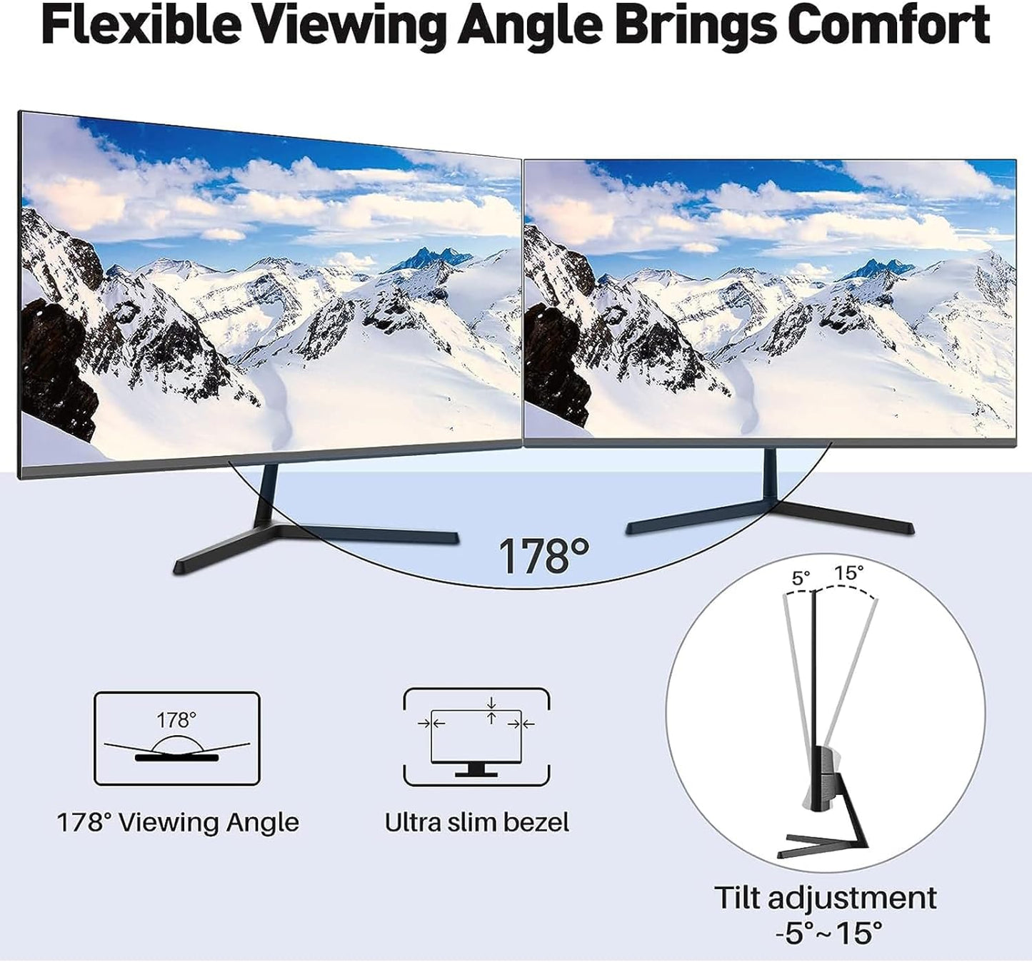 DAHUA B-Series  24” FHD Monitor , 100 Hz Micro Bezel Design VA Panel With 5MS Response , 1920 X 1080p Resolution , VESA , 178° Extra-Wide Viewing , Built-In Speakers , Anti-Blue Light Eye Protection