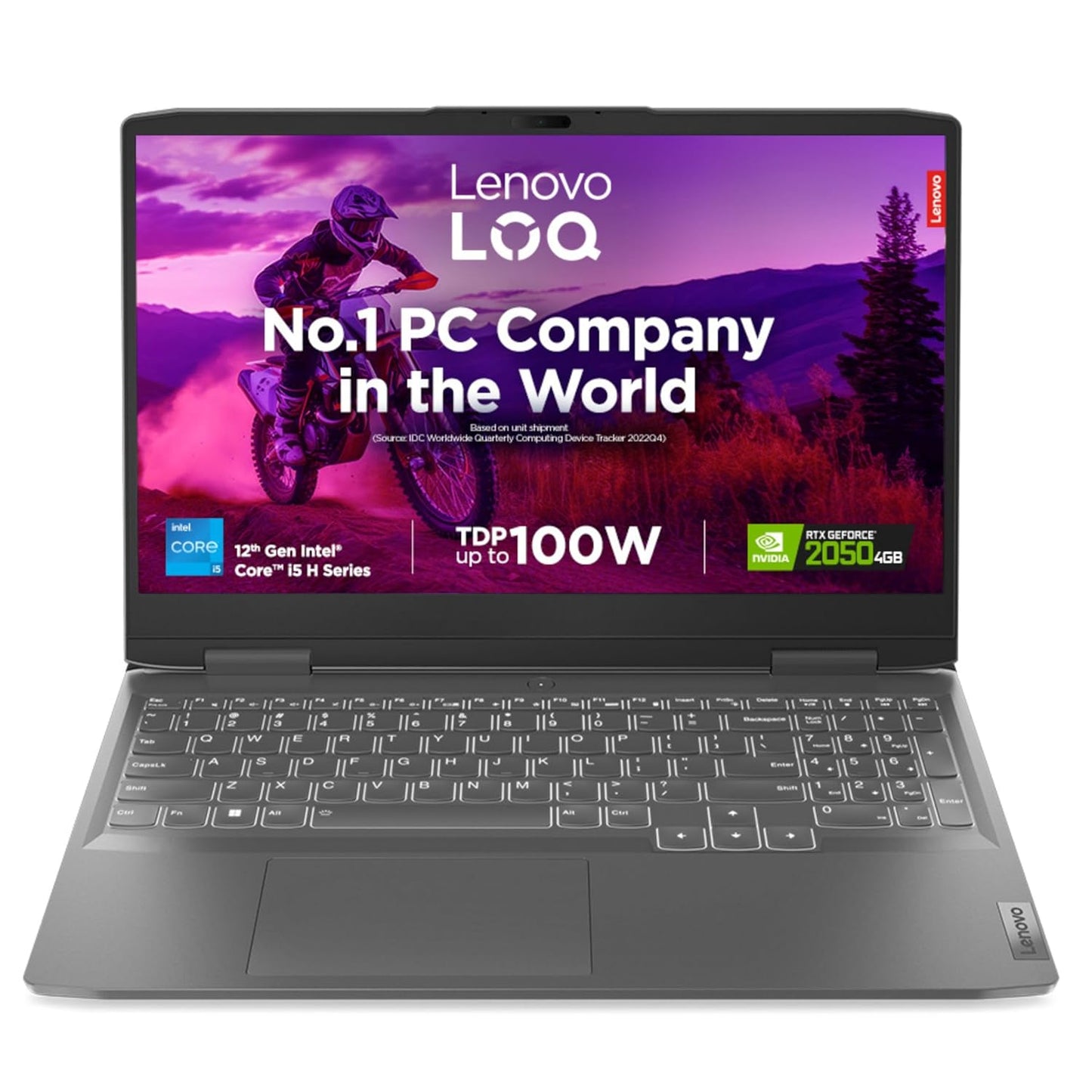 Lenovo LOQ 15IRH8 82XV00UEAK  Intel Core I5-12450H  (8GB DDR5 / 512GB SSD / DOS / NVIDIA RTX 2050 4GB Graphics ) 15.6″ FHD IPS 144Hz 350Nits , KEYBOARD WHITE BACKLIT ENGLISH / With Lenovo M100 RGB Gaming Mouse