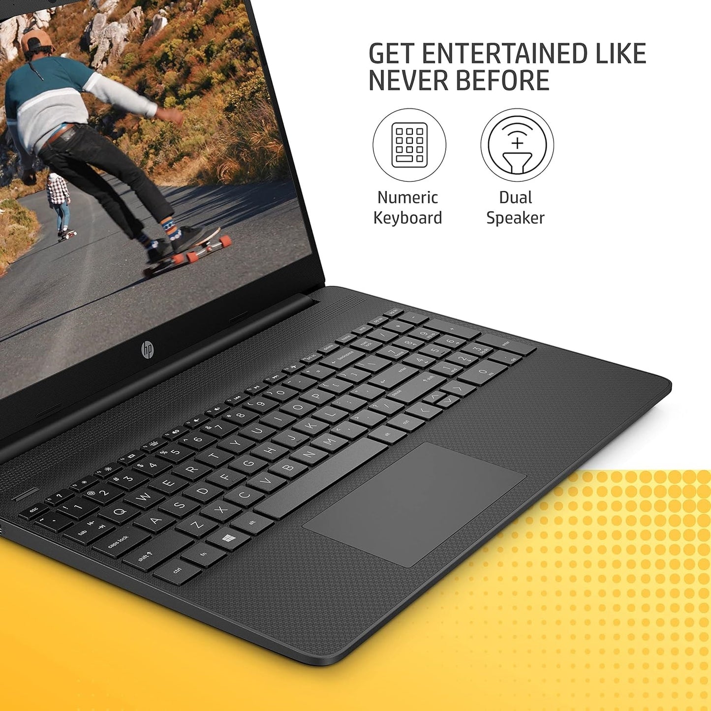 HP 15-Dw4002nia Laptop I5 12th, 15.6″ FHD Display (1920 X 1080), Intel Core I5-1235U 4.4 GHz, 8GB RAM, 512 SSD, NVIDIA GeForce MX550 2GB GDDR6, English K/B , DOS | 6N237EA Jet Black