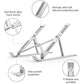 Ultra Compact Laptop Riser Stand | 6 Levels Of Height Adjustable Portable Laptop Holder For Desk | Aluminum Foldable Laptop Riser, Compatible With  ALL Laptops Up To 17.3 Inch Size | Silver