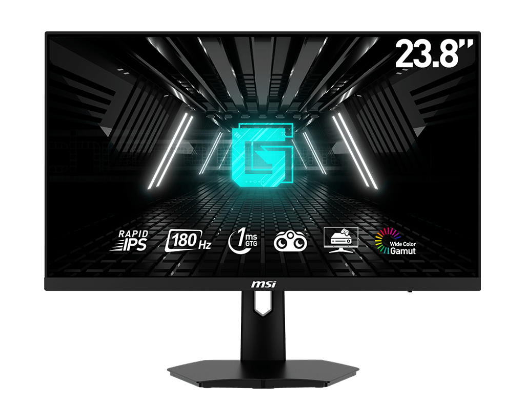 MSI G244F E2 23.8” FHD (1920 X 1080) 180Hz 1ms 16:9 HDR Ready IPS Gaming Monitor ,  Non-Glare With Super Narrow Bezel  HDMI/DP G-Sync Compatible ,Black