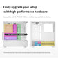 Segotep Endura Pro+ PC Gaming Case (E-ATX / ATX / M-ATX / ITX Supported) 436mm*230mm*456mm , Tempered Glass , Supports Up To 360mm Radiators , No Build-In Fans – White