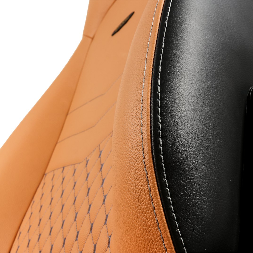 ICON REAL LEATHER COGNAC/BLACK – NOBLECHAIRS Office And Gaming Chair “AWARD WINNING”