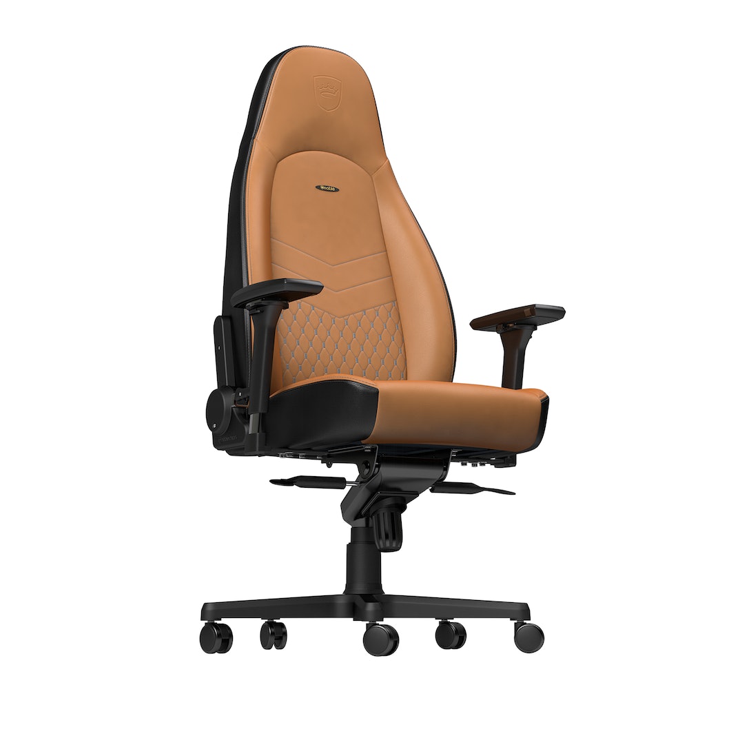 ICON REAL LEATHER COGNAC/BLACK – NOBLECHAIRS Office And Gaming Chair “AWARD WINNING”