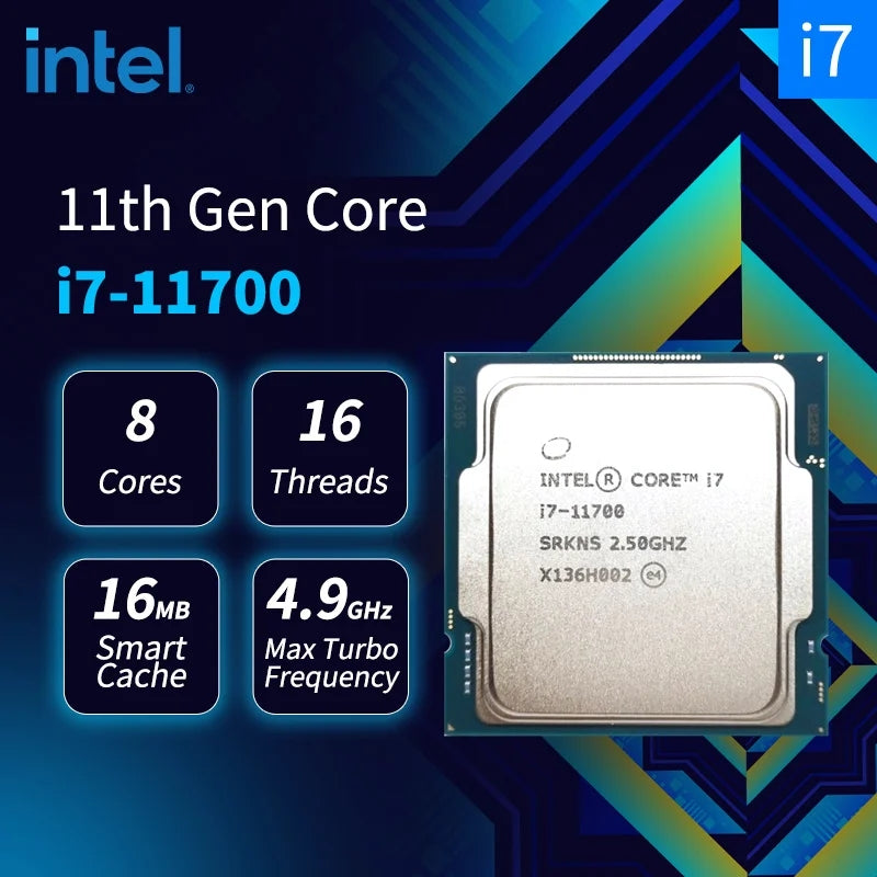 Intel Core I7-11700 – Core I7 11th Gen Rocket Lake 8-Core 2.5 GHz LGA 1200 65W Intel UHD Graphics 750 Desktop Processor – TRAY – NO BOX