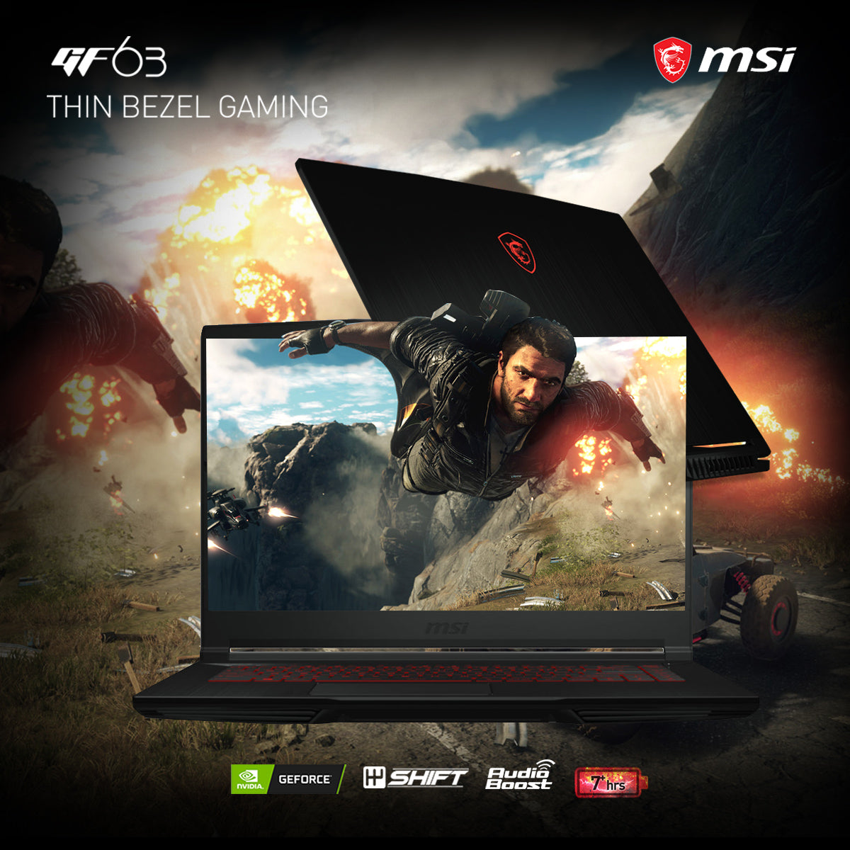 MSI Thin GF63  Intel Core I5-12450H Processor 4.4GHz| NVIDIA GeForce RTX 2050 ‎,4 GB | 8GB ‎DDR4 RAM, 1TB NVME PCIe SSD | 15.6” FHD 144Hz | Backlit Gaming Keyboard | WiFi 6,Win 11 | Black