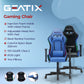 GEATIX UT-B918 High-Back Ergonomic Gaming Chair With RGB LED Lights, Headrest, Lumbar Support, Height Adjustable Swivel Recliner Chair – BLACK