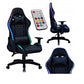 GEATIX UT-B918 High-Back Ergonomic Gaming Chair With RGB LED Lights, Headrest, Lumbar Support, Height Adjustable Swivel Recliner Chair – BLACK