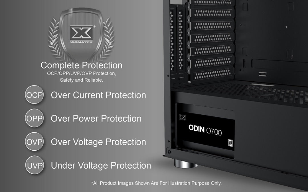 Xigmatek ODIN O700 Power Supply , 700W, 80 Plus Certified , Flat Cables – Single 12V Input – Active PFC  – 120mm Fan – 140mm Length PSU – Multi GPU Support – Black